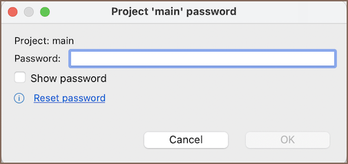 Reset Project Password