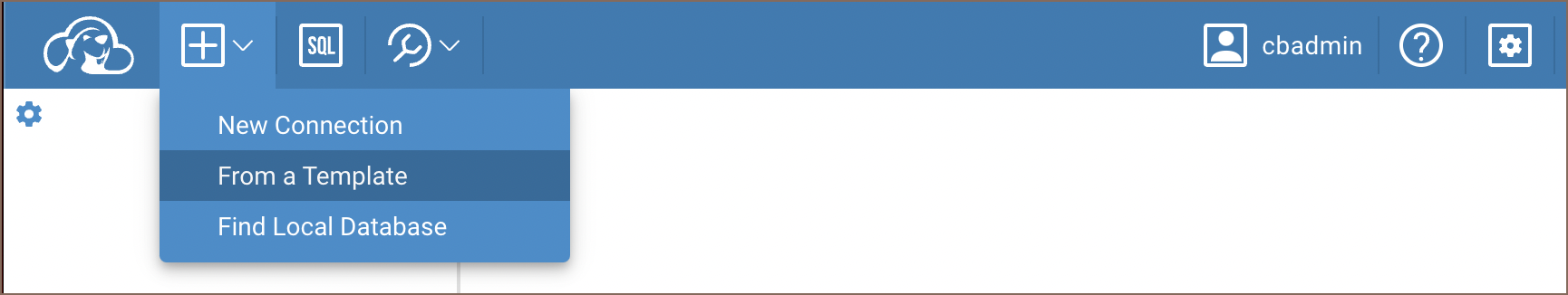 Create from template button