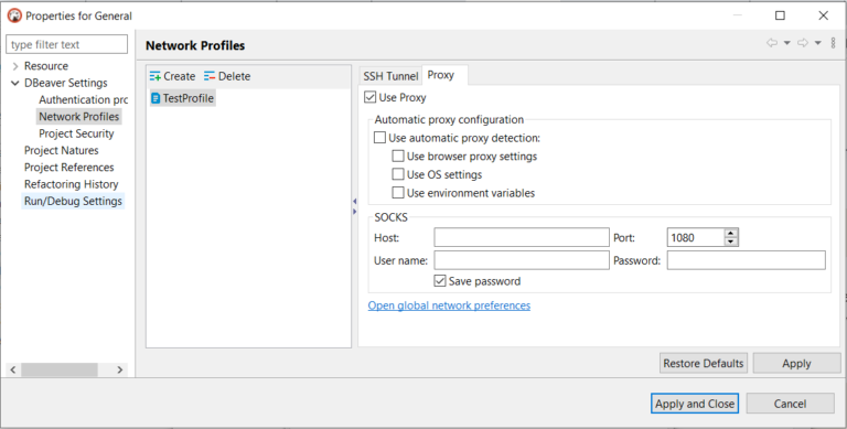 How to create network profiles