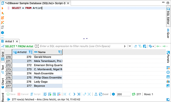 create tables from queries dbeaver