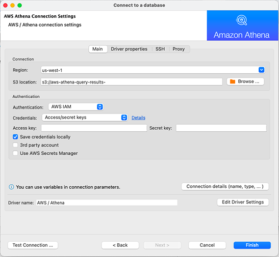 DBeaver working with AWS