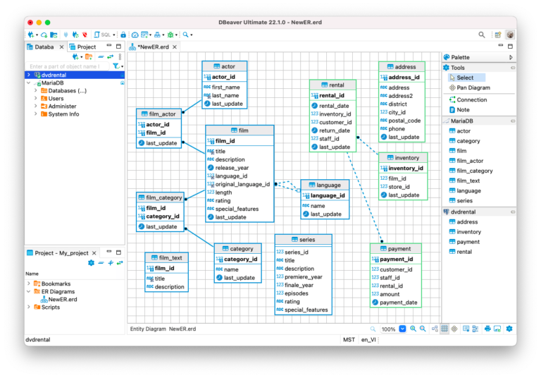 Two ways to use ERD in DBeaver