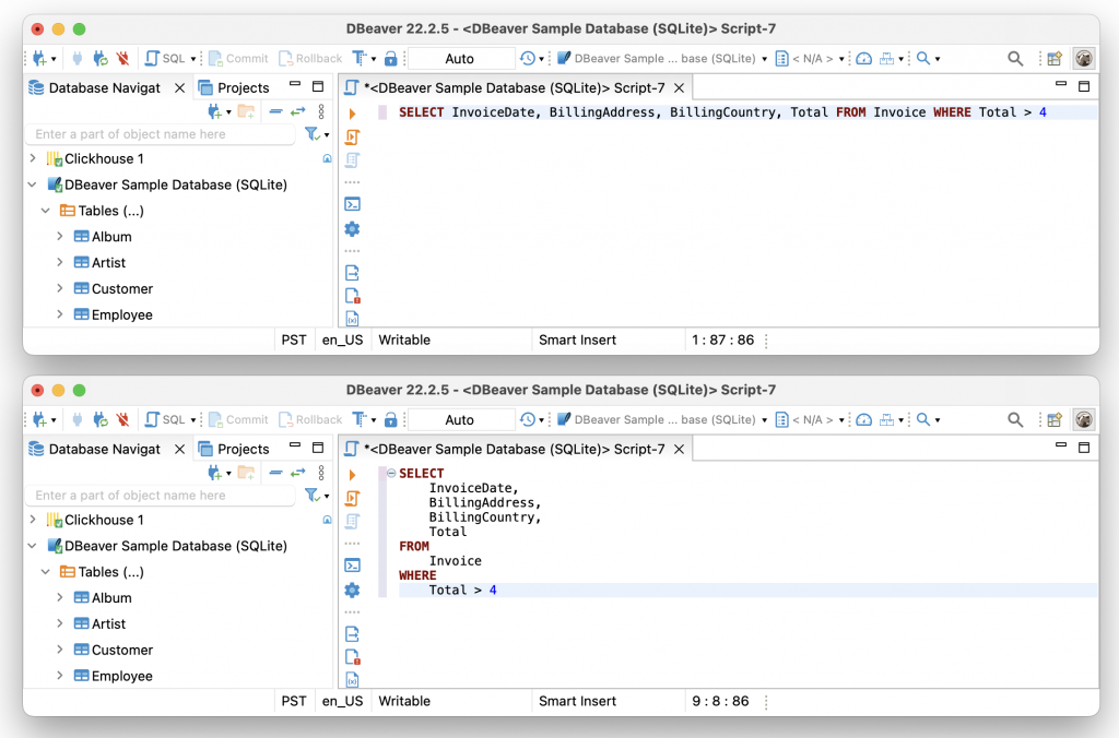 dbeaver create table from script