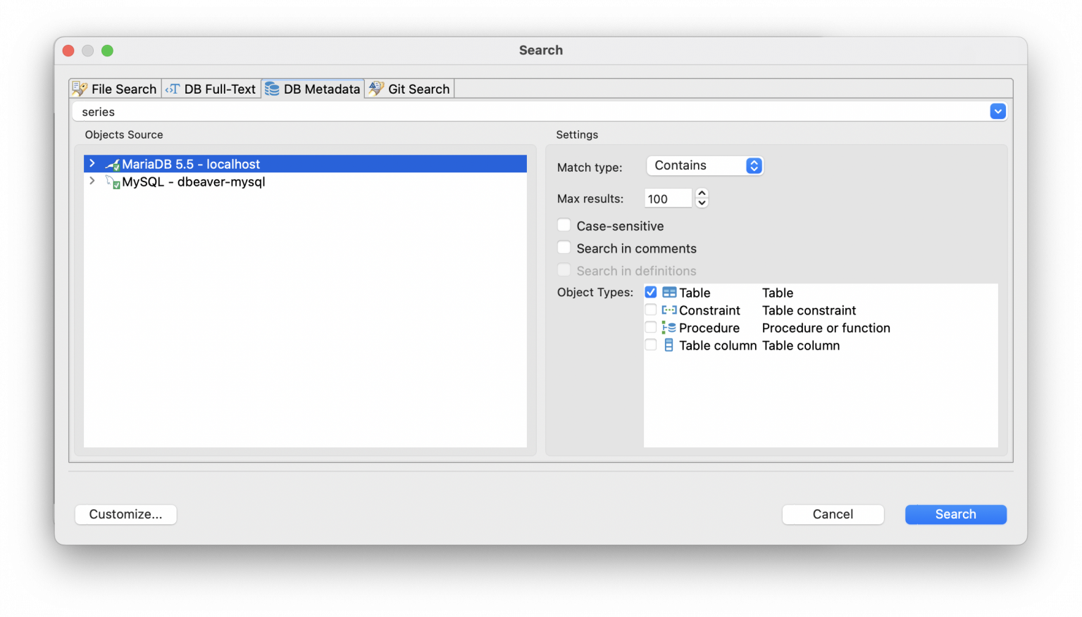 DBeaver Tutorial | Metadata Search