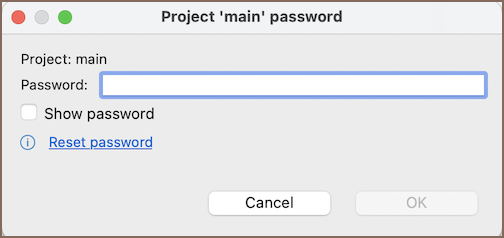 Reset Project Password