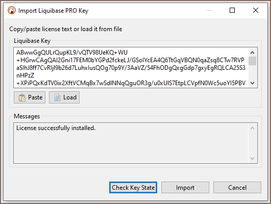 Valid key state