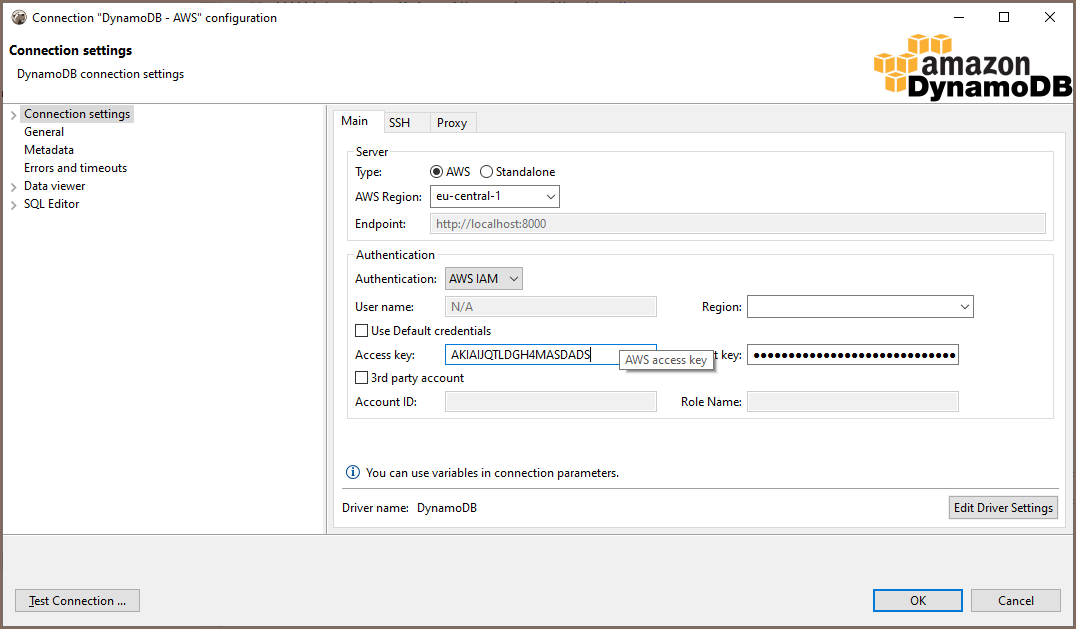 create local dynamodb client