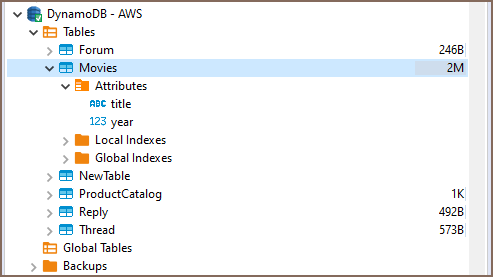 get schema from local dynamodb