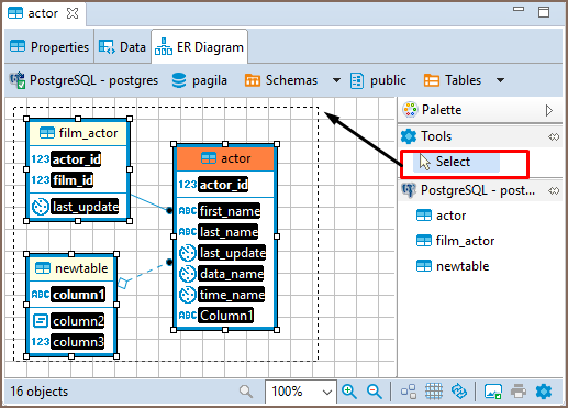 free er diagram tool for postgresql